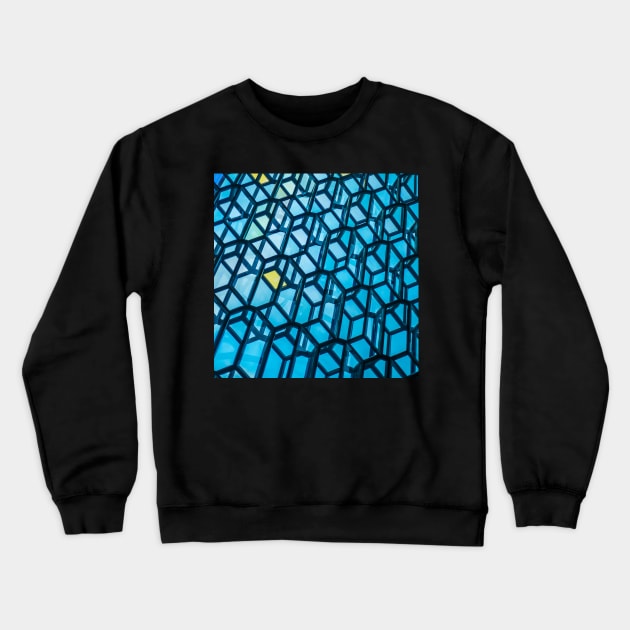 Contemporary Icelandic Glass Building Crewneck Sweatshirt by mrdoomits